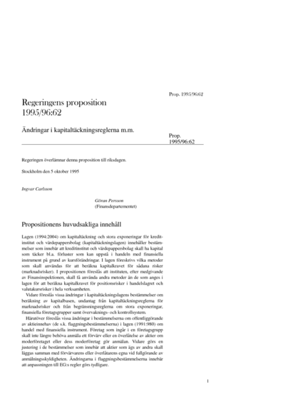 Omslaget till prop. 1995/96:62