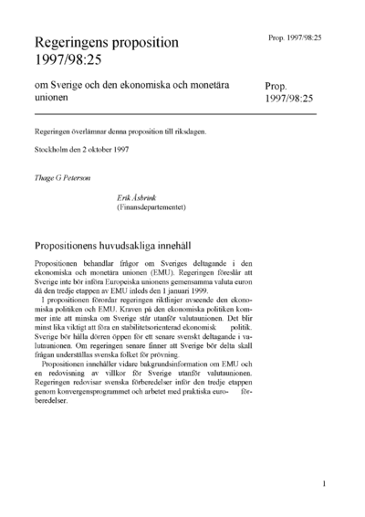Omslaget till prop. 1997/98:25