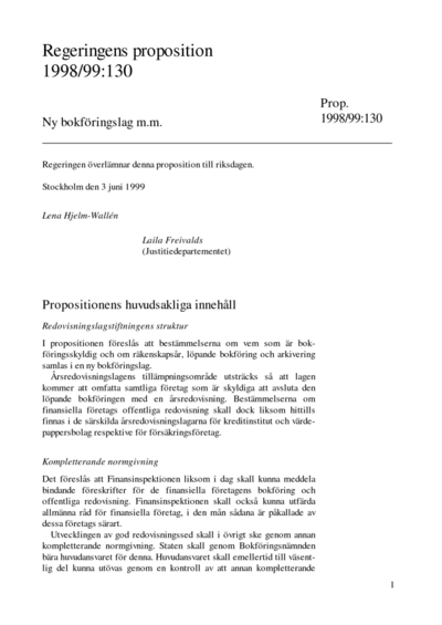 Omslaget till prop. 1998/99:130