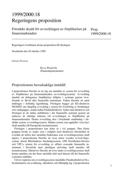 Omslaget till prop. 1999/2000:18