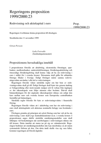 Omslaget till prop. 1999/2000:23