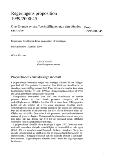 Omslaget till prop. 1999/2000:45