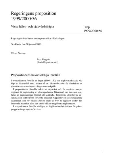 Omslaget till prop. 1999/2000:56