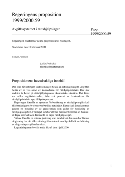 Omslaget till prop. 1999/2000:59