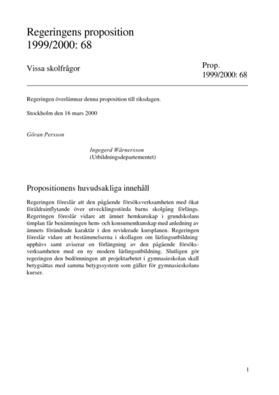 Omslaget till prop. 1999/2000:68