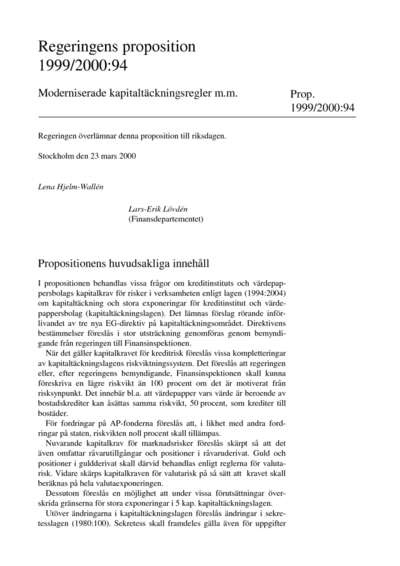Omslaget till prop. 1999/2000:94