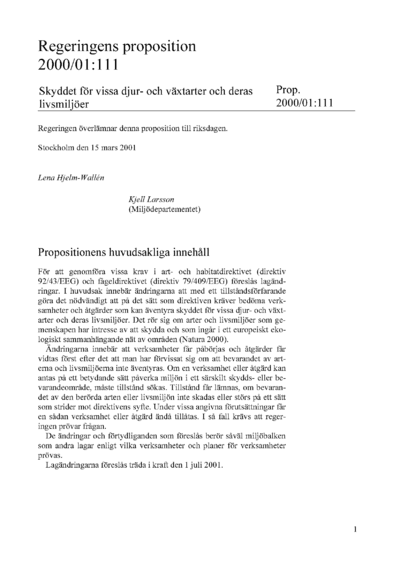 Omslaget till prop. 2000/01:111