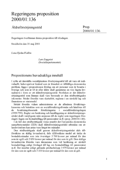 Omslaget till prop. 2000/01:136