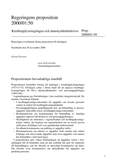 Omslaget till prop. 2000/01:50