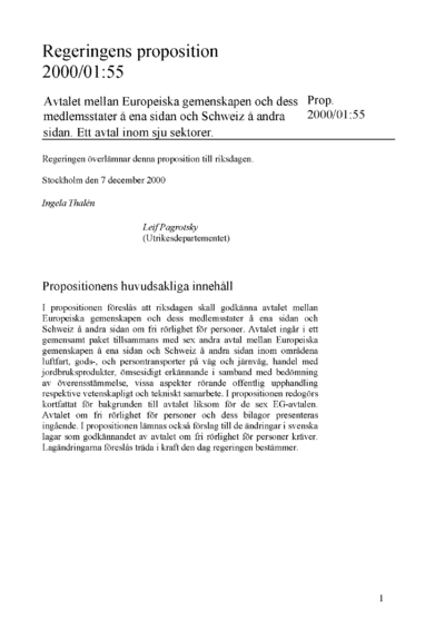 Omslaget till prop. 2000/01:55