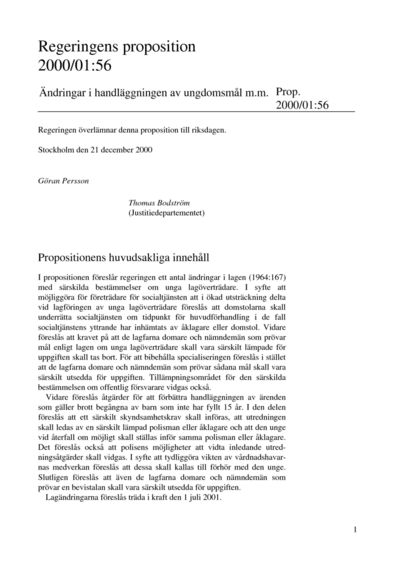 Omslaget till prop. 2000/01:56