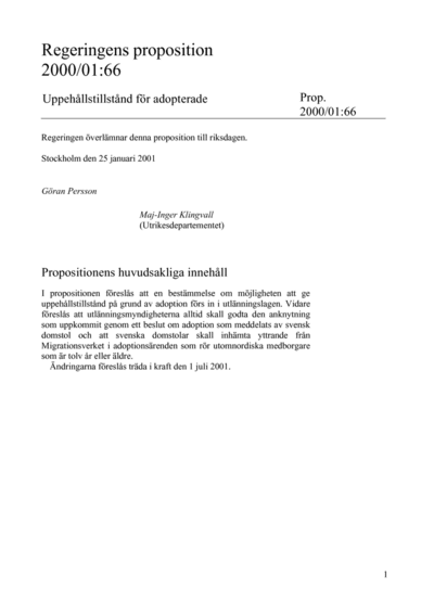 Omslaget till prop. 2000/01:66
