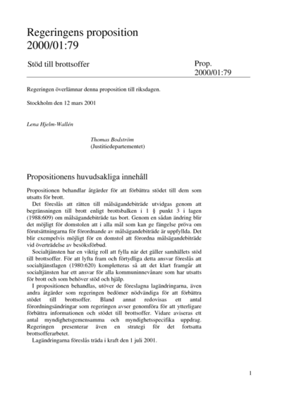 Omslaget till prop. 2000/01:79