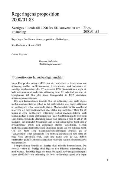 Omslaget till prop. 2000/01:83
