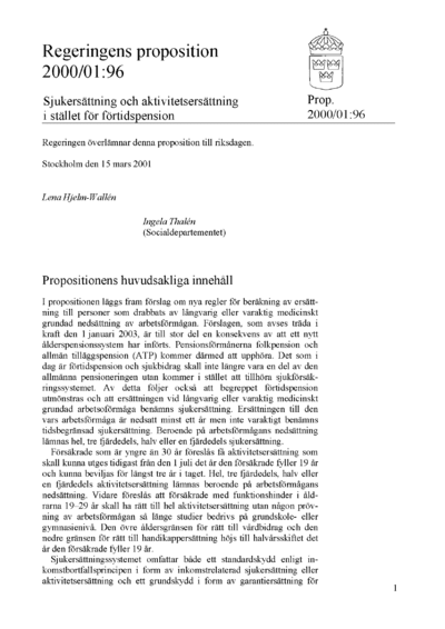 Omslaget till prop. 2000/01:96