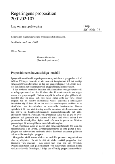 Omslaget till prop. 2001/02:107