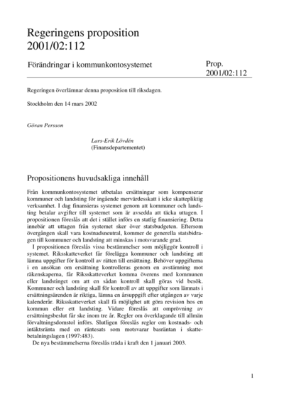 Omslaget till prop. 2001/02:112