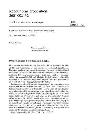 Omslaget till prop. 2001/02:132