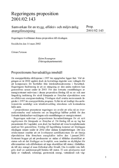 Omslaget till prop. 2001/02:143