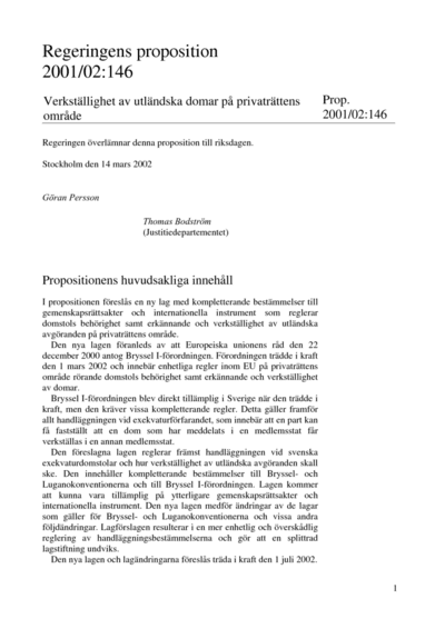 Omslaget till prop. 2001/02:146