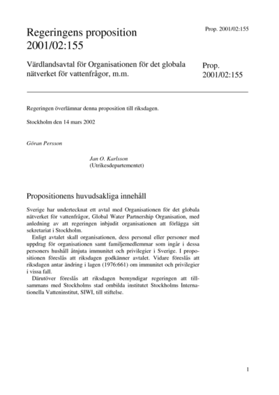 Omslaget till prop. 2001/02:155