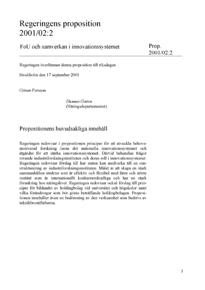 Omslaget till prop. 2001/02:2