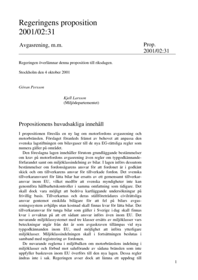Omslaget till prop. 2001/02:31