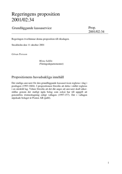 Omslaget till prop. 2001/02:34