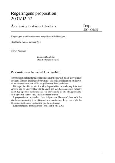 Omslaget till prop. 2001/02:57