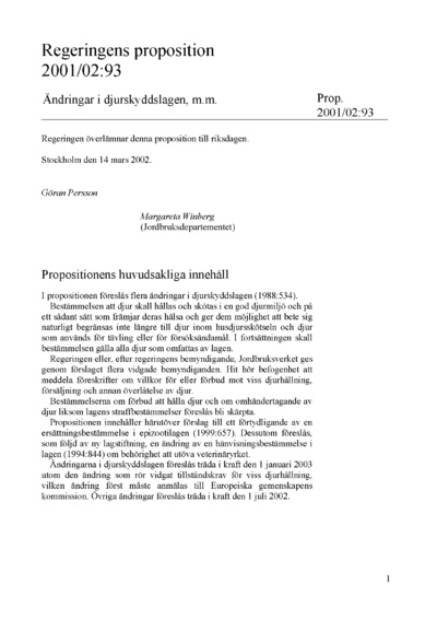 Omslaget till prop. 2001/02:93