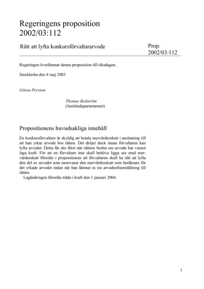 Omslaget till prop. 2002/03:112