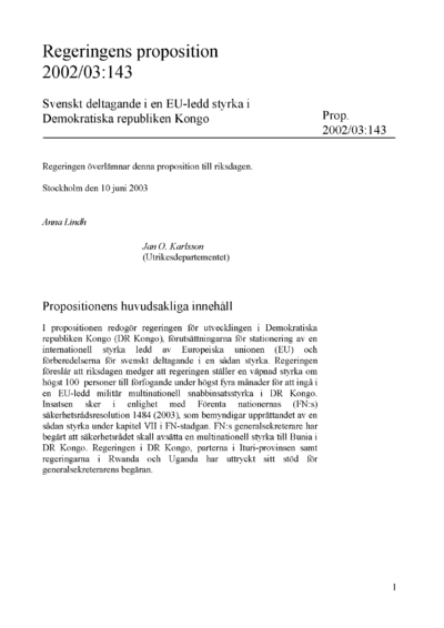 Omslaget till prop. 2002/03:143