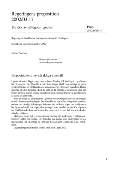 Omslaget till prop. 2002/03:17