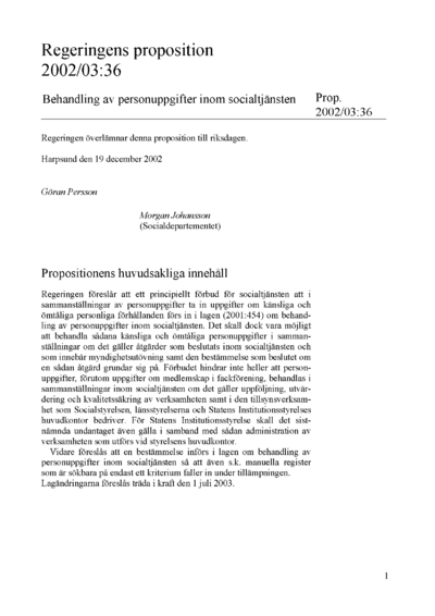 Omslaget till prop. 2002/03:36
