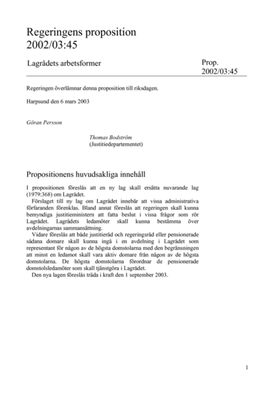 Omslaget till prop. 2002/03:45