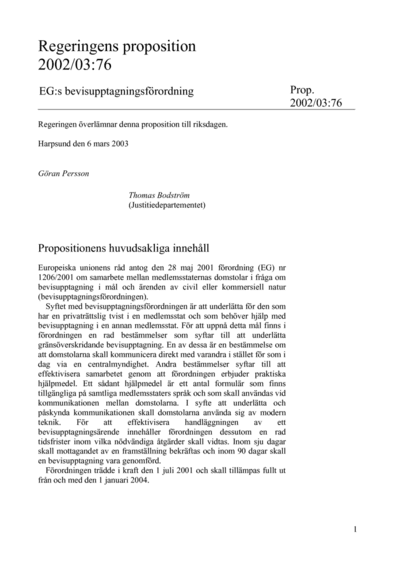 Omslaget till prop. 2002/03:76