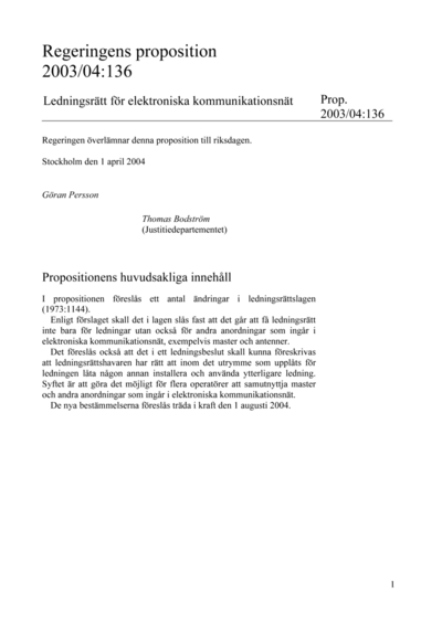 Omslaget till prop. 2003/04:136