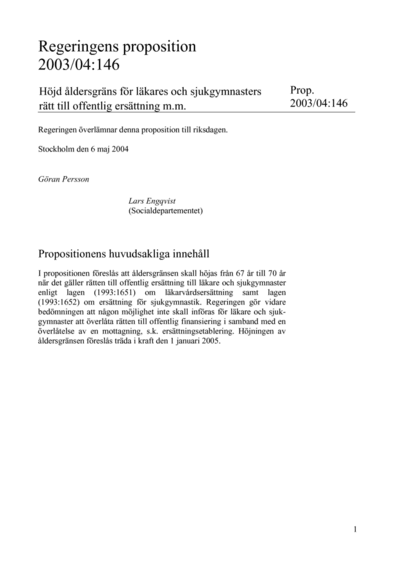 Omslaget till prop. 2003/04:146
