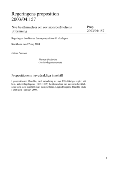 Omslaget till prop. 2003/04:157