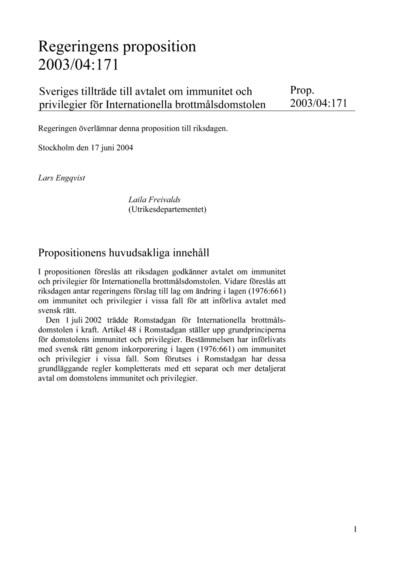 Omslaget till prop. 2003/04:171