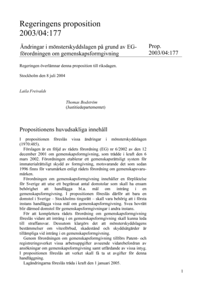 Omslaget till prop. 2003/04:177