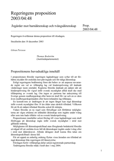 Omslaget till prop. 2003/04:48