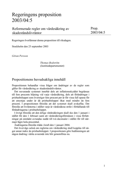 Omslaget till prop. 2003/04:5