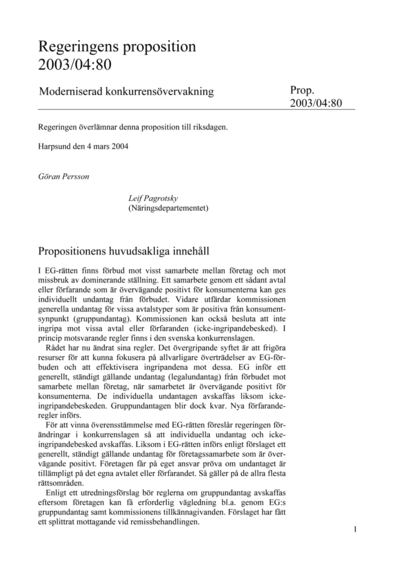 Omslaget till prop. 2003/04:80