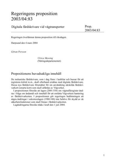Omslaget till prop. 2003/04:83