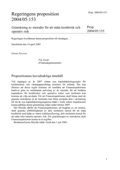 Omslaget till prop. 2004/05:153