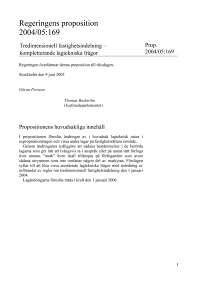 Omslaget till prop. 2004/05:169