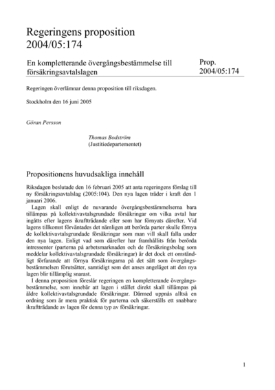 Omslaget till prop. 2004/05:174