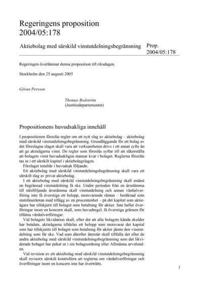 Omslaget till prop. 2004/05:178