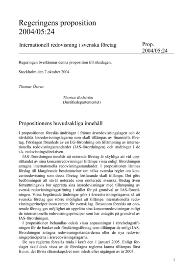 Omslaget till prop. 2004/05:24